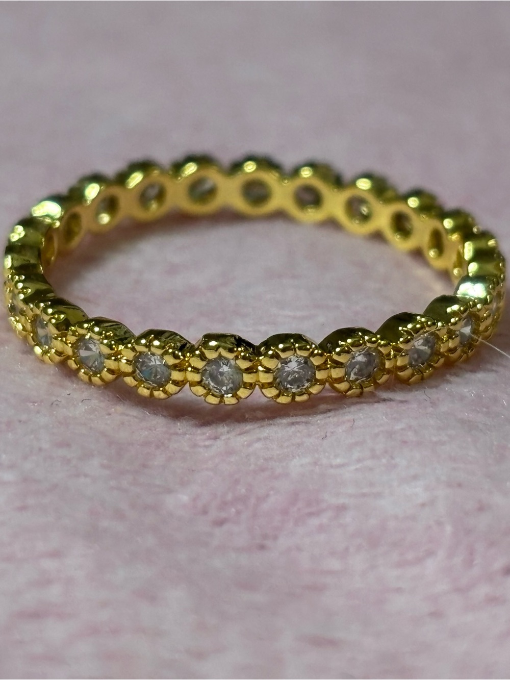 Gold Floral CZ Eternity Band - Women Jewelry